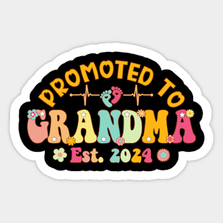 Promoted To Grandma 2024 First Time New Grandma Pregnancy Sticker